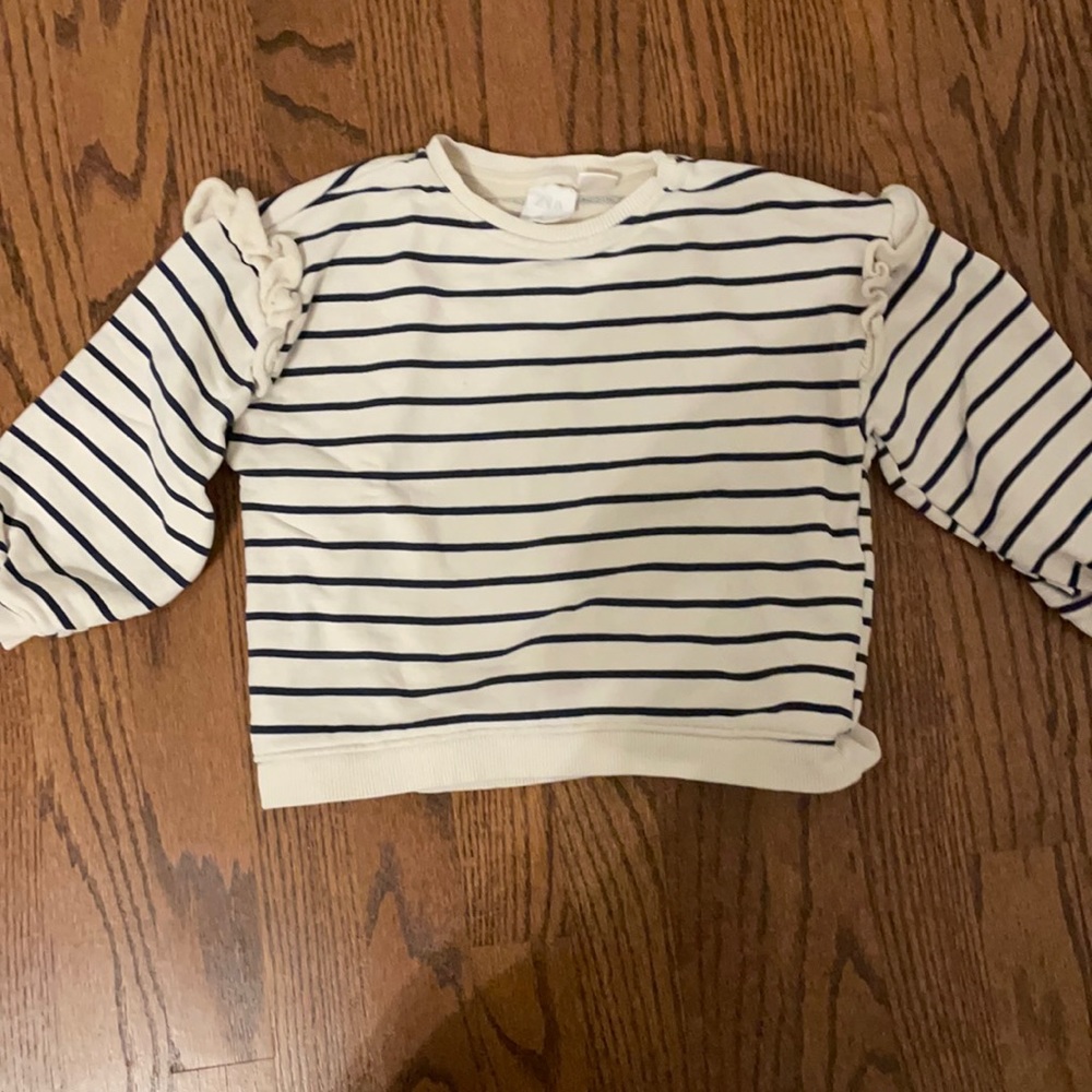 Zara Blue and Cream Sweater